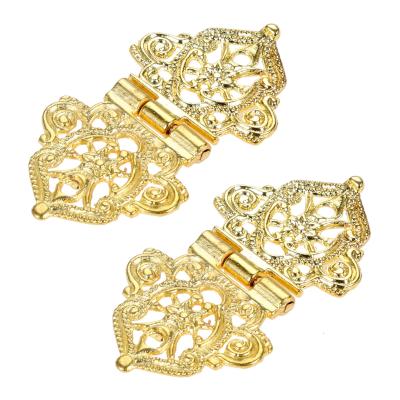 China Box Accessories Hollow Out Cabinet Hinge Bronze Zinc Alloy Hardware Wooden Box Hinge Flower Hinge Vintage Color Antique Hinges for sale