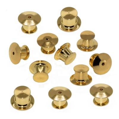 China Reverse Pins High End Brass Flat Surface Pin Backs Clutch Spare Enamel Locking Brass Pin Back With Backing Plating for sale