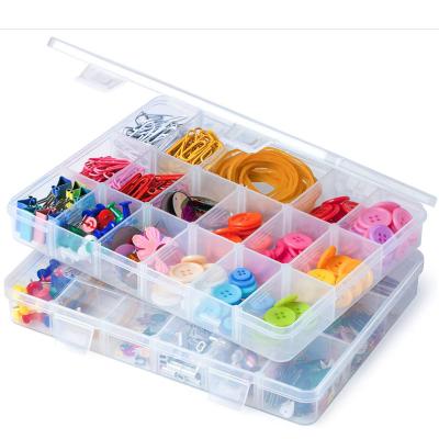 China 2022 New 15 Compartments Hard Cute Cheap Cute Plastic Eco-friendly Jewelry Storage Box Transparent Organizer with Removable Dividers for sale