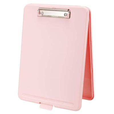 China A4 A5 Transparent Foldable Healthcare Clipboard Storage Cheap Eco-friendly Plastic Aluminum Clipboard Folding With Medical Reminder Sticker for sale