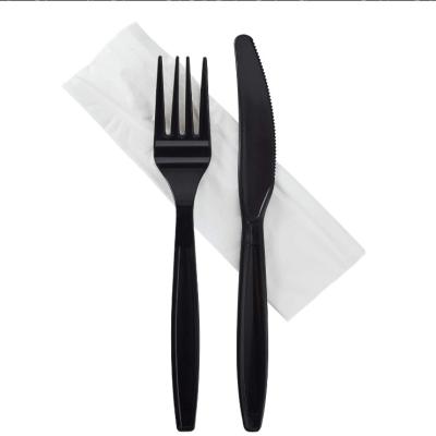 China Forks 2021 Custom Compostable Biodegradable Plastic Disposable Spoon Cutlery Set Reusable for sale