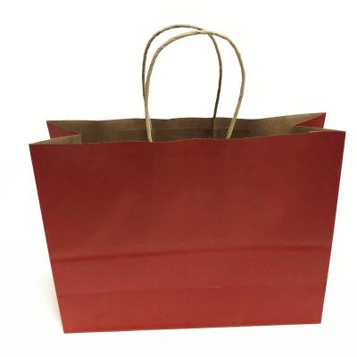 China Recyclable Customize Design Printing Paper Bag Cheap Red Brown Fancy Shoes Kraft Paper Shopping Gift With Handle OEM Custom Craft Item for sale