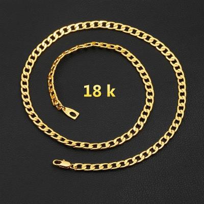 China CLASSIC 5MM Hip Hop Cuban Link Necklace Street Dance 18K Gold Figaro Laser Necklace Bracelet Chain Set for sale