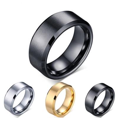 China Wholesale CLASSIC Chunky Ring Men Jewelry Luxury 18K Gold Plated Tungsten Ring of Stainless Steel Finger for sale