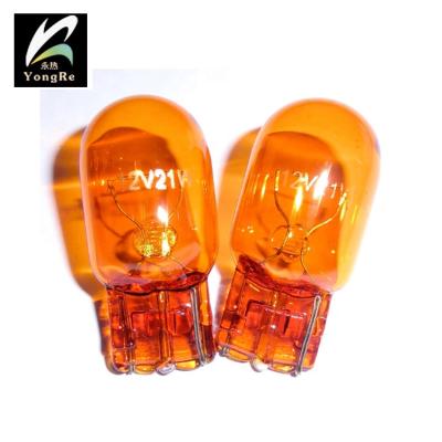 China High quality AUTO CAR t20 bulb socket with chrome color 12v21w clear blue/amber wedge bulbs for sale