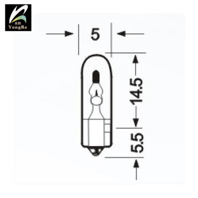 China high quality t5 wedge bulb 24v with socket 12v1.2w 12v2w T5 halogen bulbs for sale