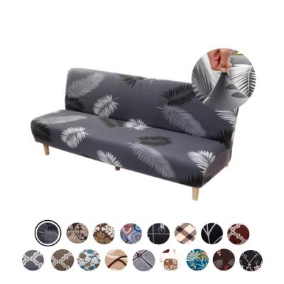 China Elastic Breathable Comfort Stretch Armless Sofa Cover Fits Full Folding Sofa Bed Cover Without Armrests Machine Furniture Removable Sofa For Futon Couch for sale