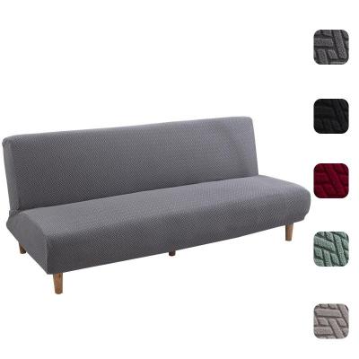 China Elastic Breathable Comfort Custom Fold Recling Stretch Sofa Bed Cover Armless Furniture For Fabric Sofa Armless Cover for sale