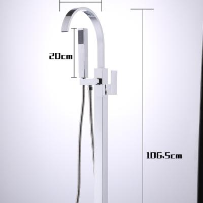 China Without Sliding Bar High Quality 2 Functions Floor Stand Freestanding Bathtub Faucet Bathing Shower Bathroom Free Standing Shower Set for sale