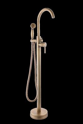 China Without Slide Bar Chrome Plated Latest Design Black Antique Brass High Quality Bathtub Bathroom Floor Style Single Lever Freestanding Faucet for sale