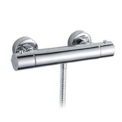 China Slide Bar Thermostatic Mixing Valve FLK Cold And Hot Automatic Cold And Hot Temperature Control Shower Faucet Copper Shower Faucet for sale