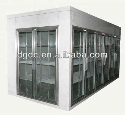 China Supermarket Single Display Temperature Cold Room With Heated Glass Doors for sale