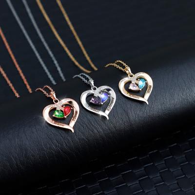 China MD-20041301 2022 new product ideas CLASSIC new product double color drop shape DIY necklace ladybro ladyfriend girlfriend birthstone necklace for sale