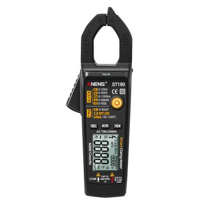 China ANENG ST190 Professional Clamp Meter 6000 Meter 6000 AC RMS Digital Current Clamp Tester True Counts Meters Voltmeter Range ANENG ST190 Professioanl Automatic Clamp Multimeter for sale