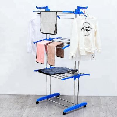 China Eco-friendly Stainless Steel Coats Towels Shirts Foldable Garment Drying Rack Clothes Folding Foldable Cloth Drying Rack for sale