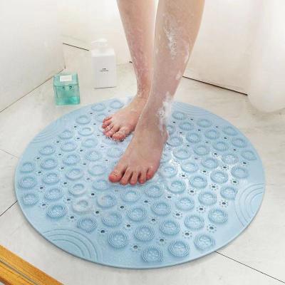 China Viable Round Shower Mat Environmental Protection Household Bath Room Suction Cup Mat Anti Slip Bath Mats for sale