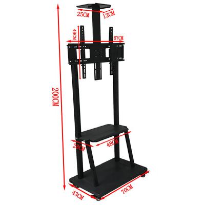 China Eco-friendly Thickness Adjustable Shelf Strong Mobile LCD LED TV Trolley Rolling Cart TV Table Stands TV for sale