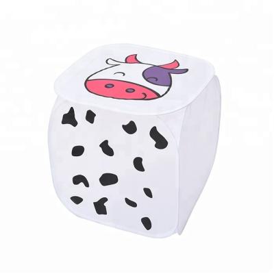 China Eco-friendly HOT Home Storage Portable Goods Handle Printing Foldable Cloth Cow Laundry Storage Basket Philippine for sale