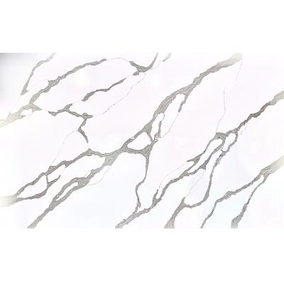 China Hard Artificial White Quartz Stone Marble Engineered Quartz Slab Tops White Stone Benchtops Carrara Countertops for sale