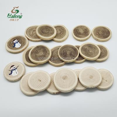 China Decorative DIY Everyone Use Rustic Natural Round Unfinished Wood Slice Ornament White for sale