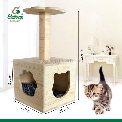 China Breathable Custom Decorative Animal Cage Scratcher Beds Cat House Wooden Pet Cat House for sale