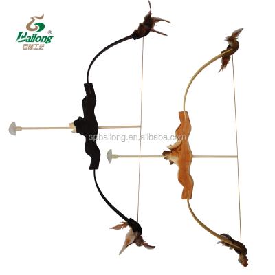 China Handmade Carved and Painted Outdoor Shooting Game Handle TIR Kids Toys Craft Wooden Archery for sale