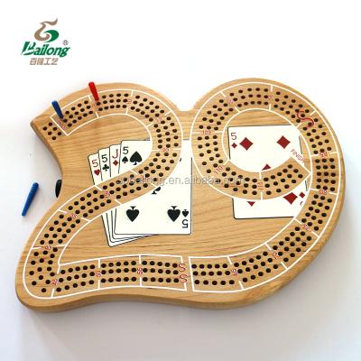 China Everyone Ready To Board Custom Kids Adult Gift Score With Pegs Cribbage 29 Wooden Board Game for sale