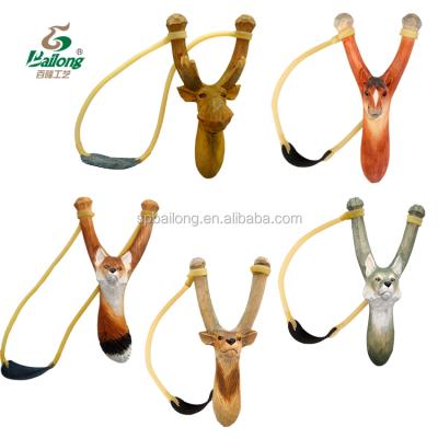 China Everyone Ready To Ship 15 Years Popular Toy Wooden Carving Animal Wooden Slingshot Children Catapult Factory for sale