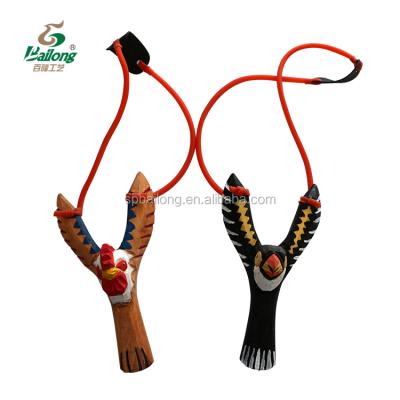 China 7 Days Delivery Hand Carved Wooden Kids Toy Bird Slingshot 20cm for sale