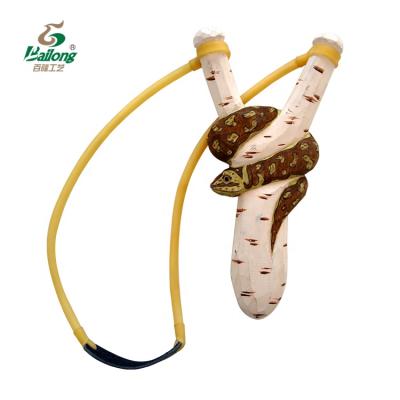 China All the World Hand Carved Snake Outdoor Wooden Shape Wooden Toy Gift Child Slingshot for sale