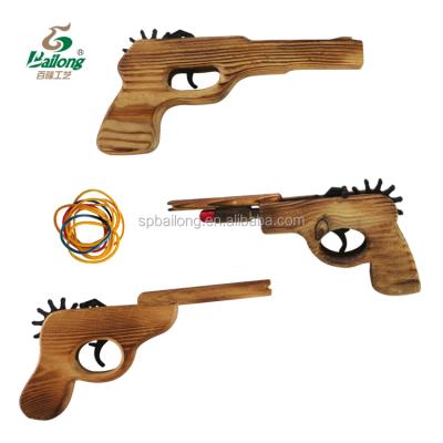 China Factory Price Rubber Band Shooting Pine Wooden Toy Gun Firearm and Souvenir Children's Gifts for sale