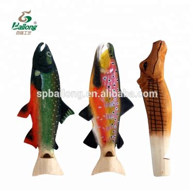 China All World Bailong New Design Kids Toy Carved Wooden Craft Whistle for sale