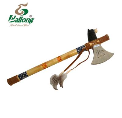 China USA Handmade Wood Craft Animal Head Hatchet Tomahawk Home Wall Decor for sale