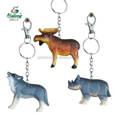 China Birch Wood Wood Crafts Key Chain Handmade Gift Sets Animal Shape Custom Wooden Keepsake Key Chain for sale