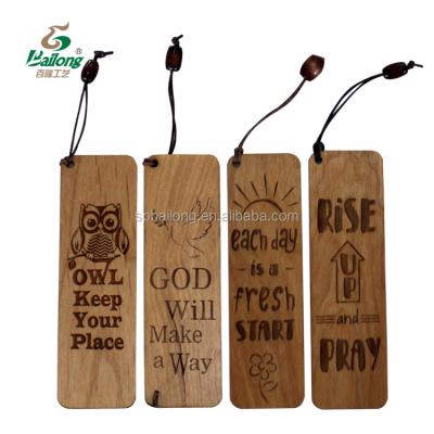 China USA Ready To Board Custom Logo Back To School Laser Wood Engraving Promotional Wooden Gift Bookmark for sale