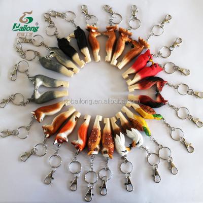 China Travel Agency Verified Supplier Handmade Carved Tourist Souvenir Gift Wood Keychains Animal Keychains for sale