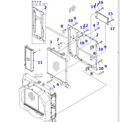 China HD465-7 KMSU HD465-7 Truck Parts Fuel Cooler Assy 6240-61-4420 for sale