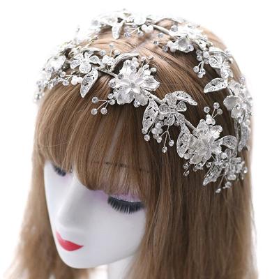 China Fashion GENYA Luxury Crystal Beaded Beautiful Princess Bridal Tiara Wedding Hair Crown for sale