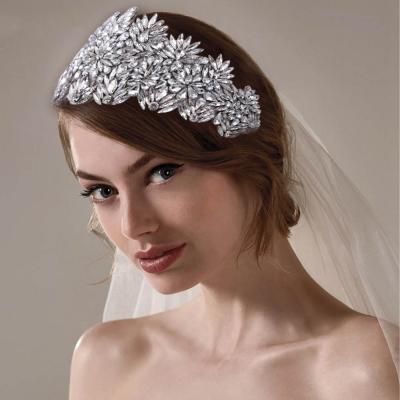 China Fascinating Wedding Wrist Bands Tiara Crown Headband Women's Headdress GENYA Crystal Bridal Headpiece Wedding Hairband for sale