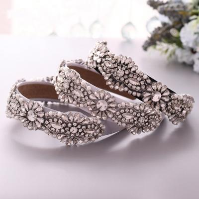 China Wrist Bands for Women's Simple Design Crystal Wedding Headband Bridal Headpieces Rhinestone Design Bridal Headpiece GENYA for sale