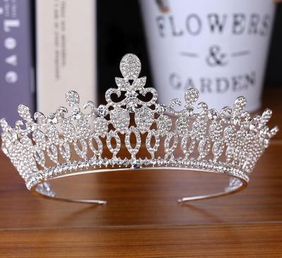 China White Hair Accessories Princess Crown Crystal Tiaras Bridal Wedding Jewelry Genya Popular Size Tiaras for sale