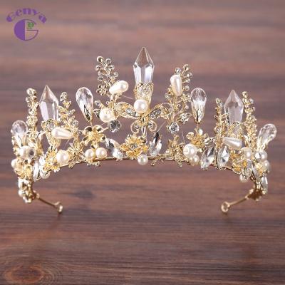 China Fashion Genya Design Beauty Hair Accessories Rhinestone Crystal Tiaras Tiara Crown Hot Sale for sale