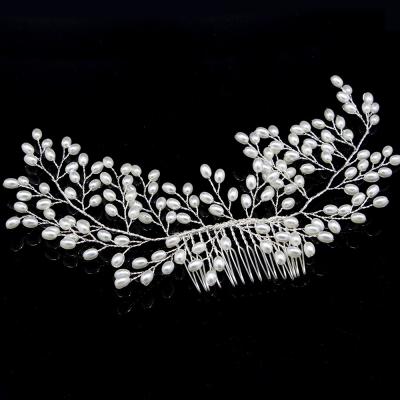 China Wedding Accessorize GENYA Hot Sale Beauty Pearl Crystal Hair Combs For Bride Wedding Hair Comb Women for sale