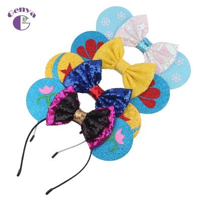 China Fashion New Genya Party Glitter Headband For Kids Sequin Bow Headband For Girls Fashion Ear Headband for sale