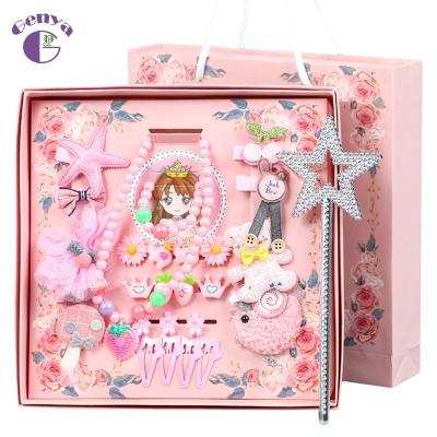 China Cute Genya Fashionable Baby Hair Accessories Girls New 28 Piece Children's Hair Clip Gift Box Set Of Sets for sale