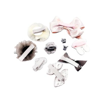 China Ribbon Bow Genya Wholesale Gray Kids Bows Hair Accessories Set Hair Bow Kits Hair Flower for sale