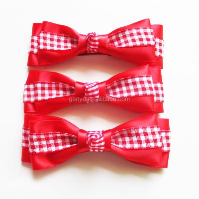 China Genya Christmas Checking Ribbon Hair Hangers Grid Ribbon Hair Accessories BW2160 for sale