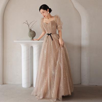 China Sexy Fairy Starry Sky Starry Sequin Anti-wrinkle Pink Formal Luxurious Elegant Evening Maxi Classy Party Dress for sale