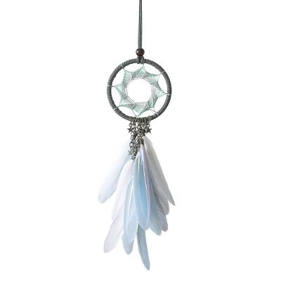 China Wholesale Car Pendant Decor Creative India Dreamcatcher India 003 Stars Feather For Hanging Car Accessories Handmade Feather Pendant for sale