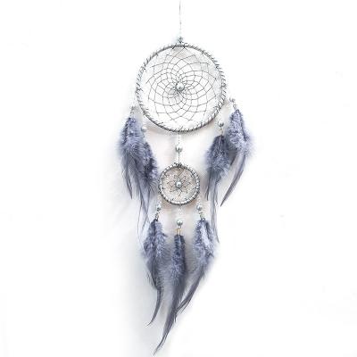 China India EN014 Gray Dream Catcher Gifts Girlfriends Feather Christmas Hanging Dreamcatcher Wedding Decor Kids Bedroom Office Home Hotel for sale